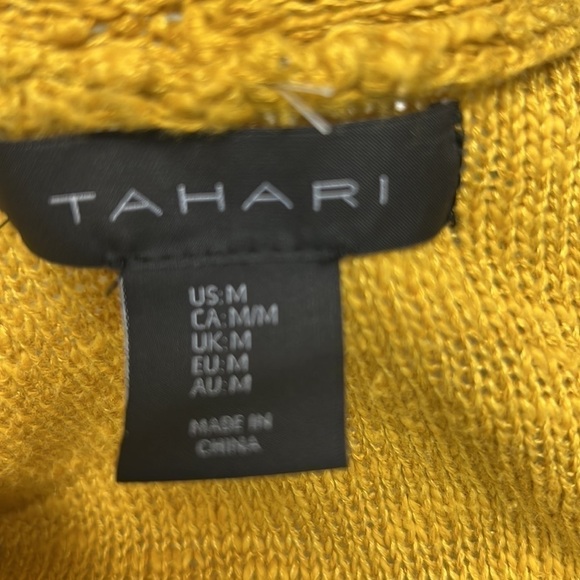 TAHARI Woman’s Long Sleeve Knit Cardigan Mustard Yellow Size M. (s029) - Picture 4 of 6